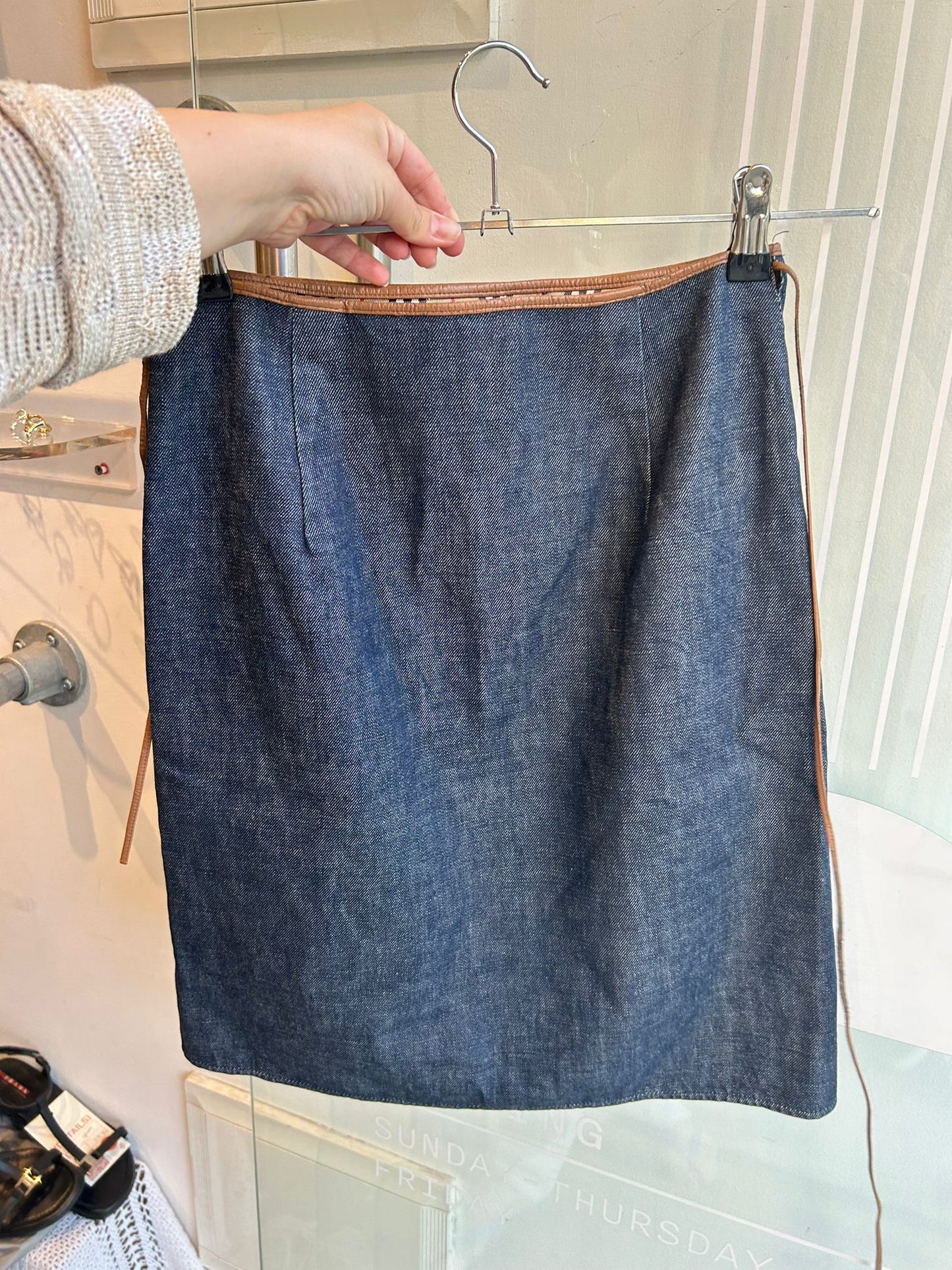 BURBERRY jean skirt