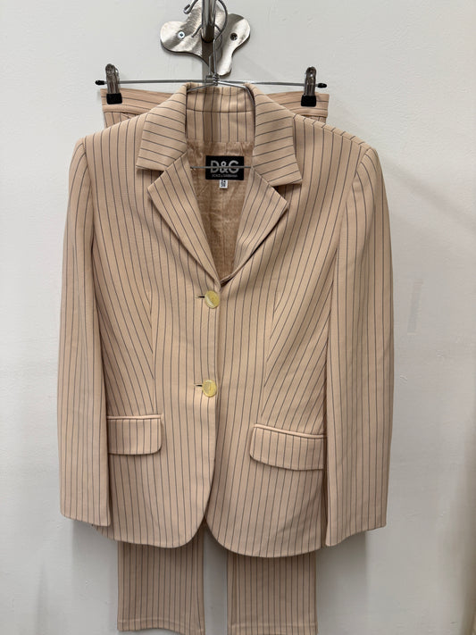 D&G Dolce & Gabbana Pinstripe Jacket and Trousers Suit