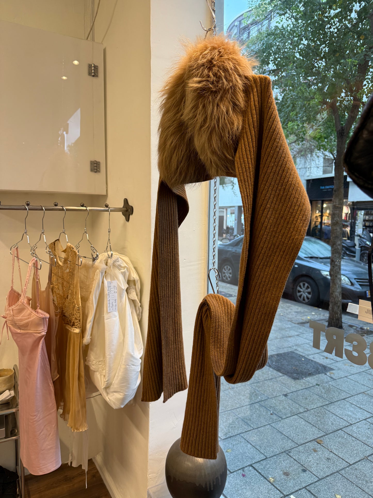 Max Mara Wool Scarf Fur Collar