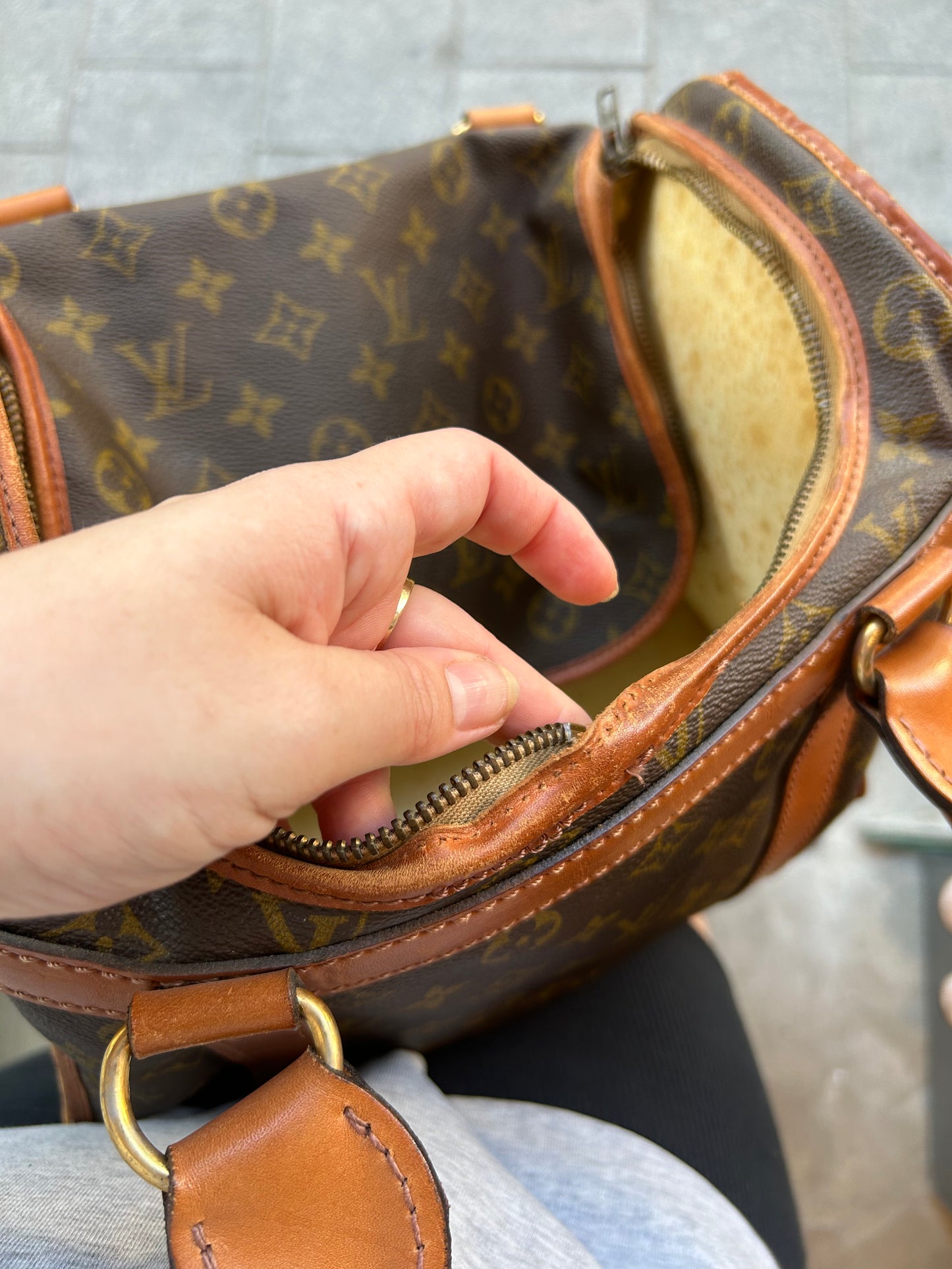 LOUIS VUITTON Monogram sac chassour 35 pet carry