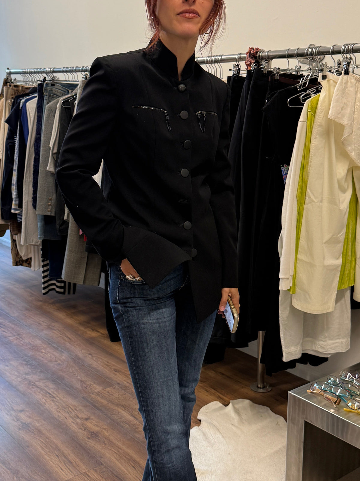 Plein Sud Mandarin Collar Chain Zip Jacket