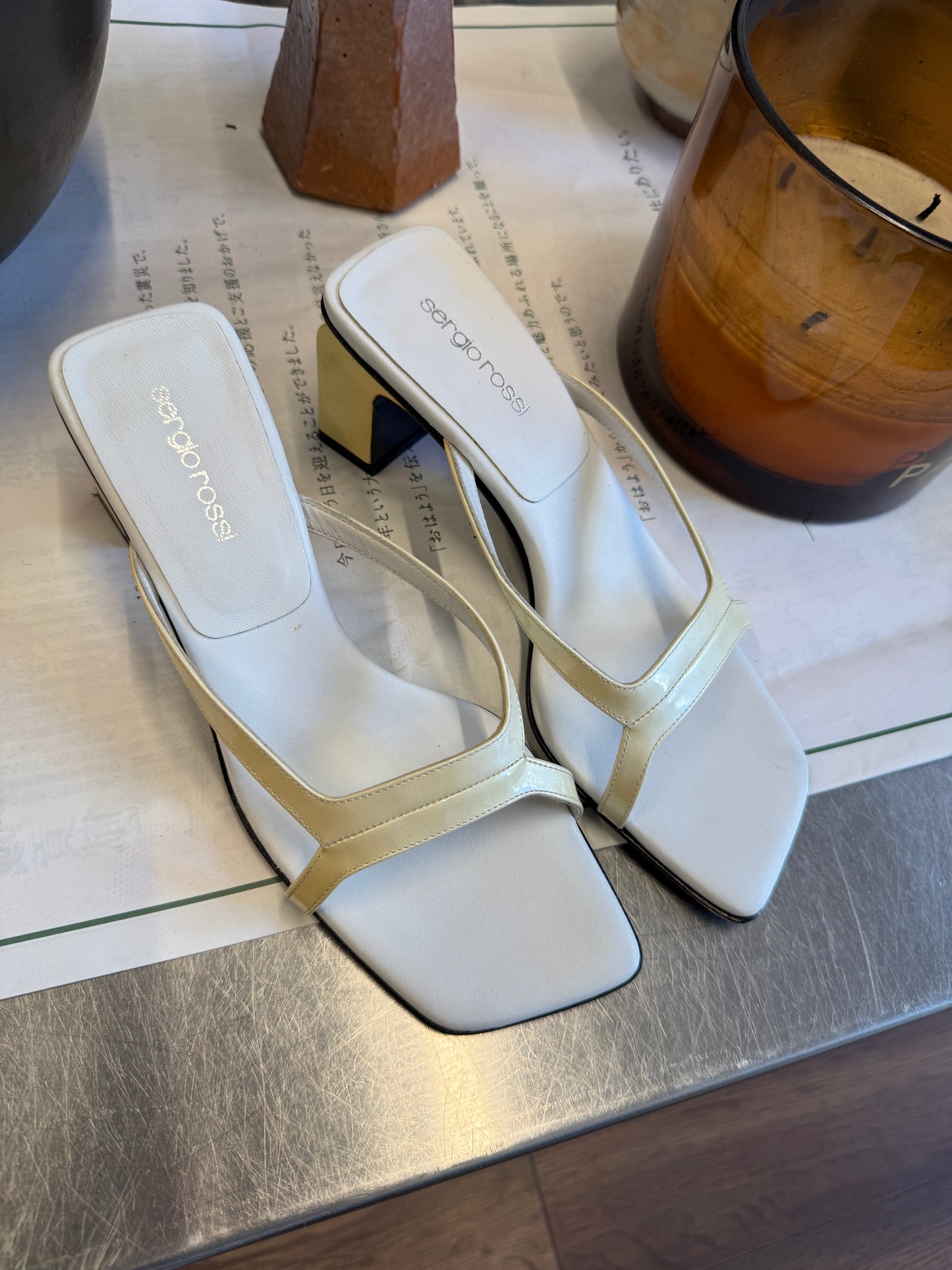 Sergio Rossi Leather T-Strap Mules