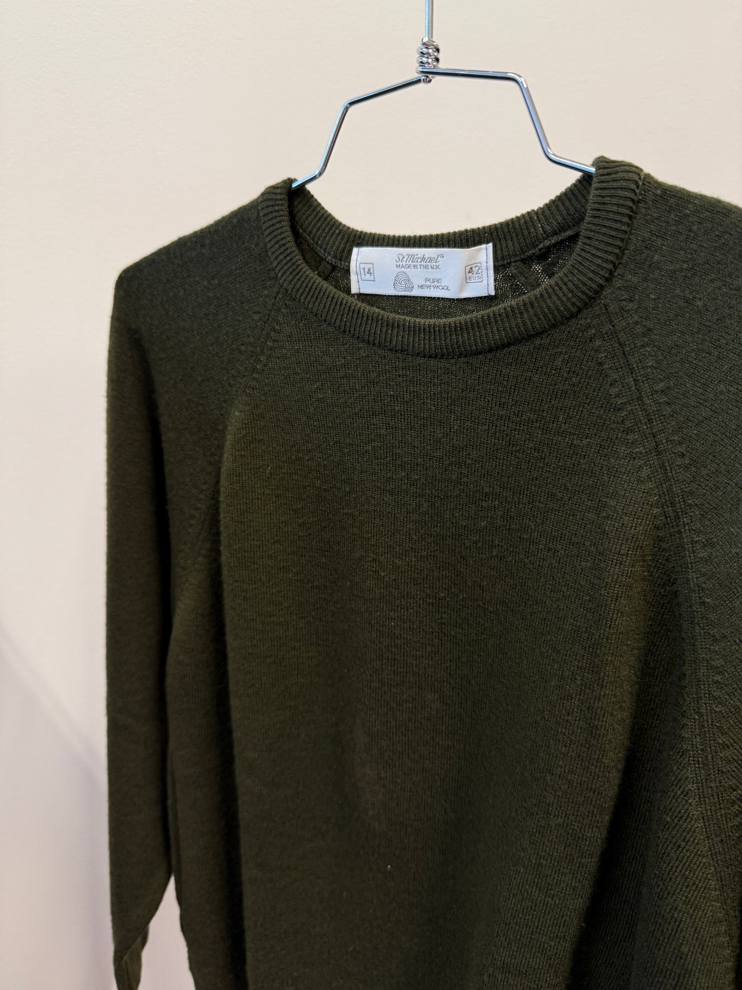 St Michael olive green knit sweater