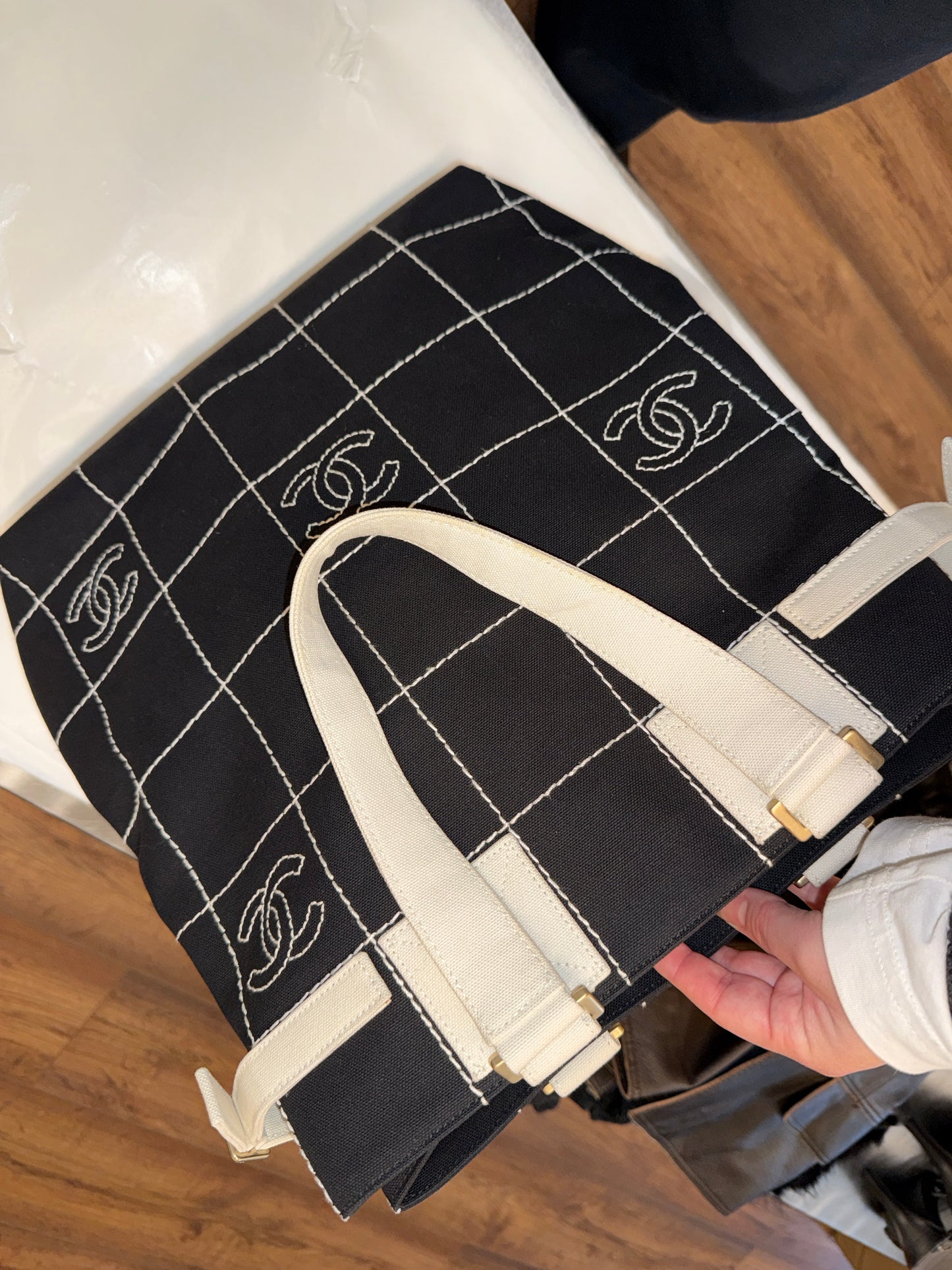 Chanel Quilted Canvas Tote Bag 2003