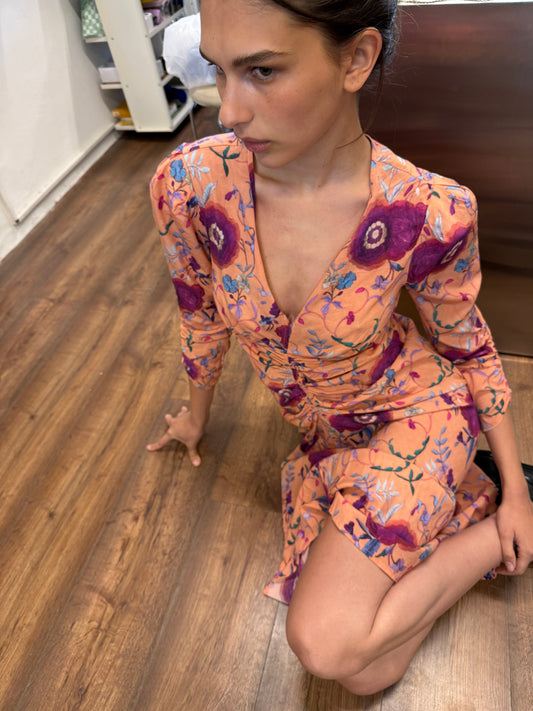 Isabel Marant Floral Silk Blend Dress c. 2010s