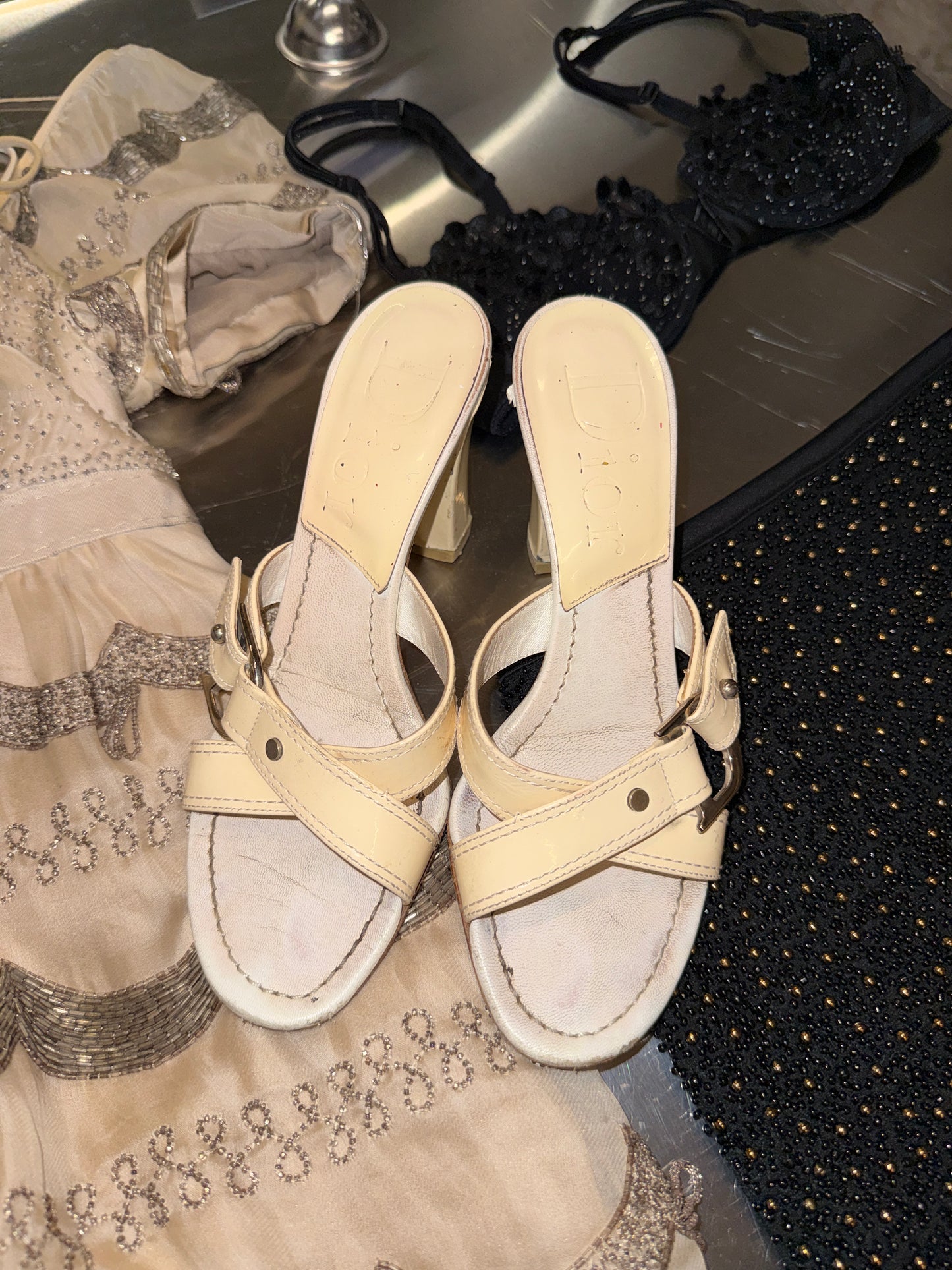 Christian Dior Patent Leather Mule Heels – 2000s 36 EU