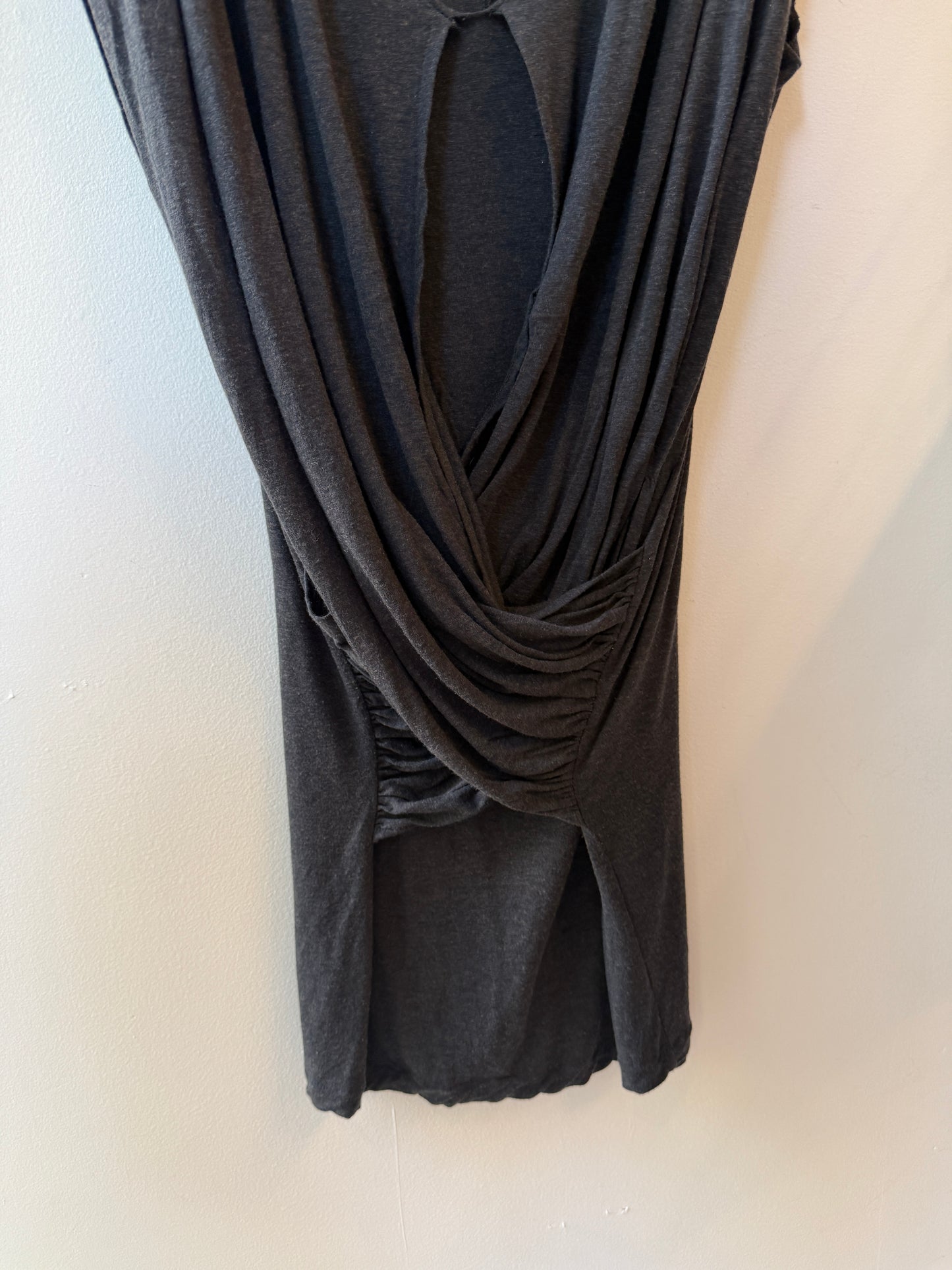 GANNI Black Draped Mini Dress