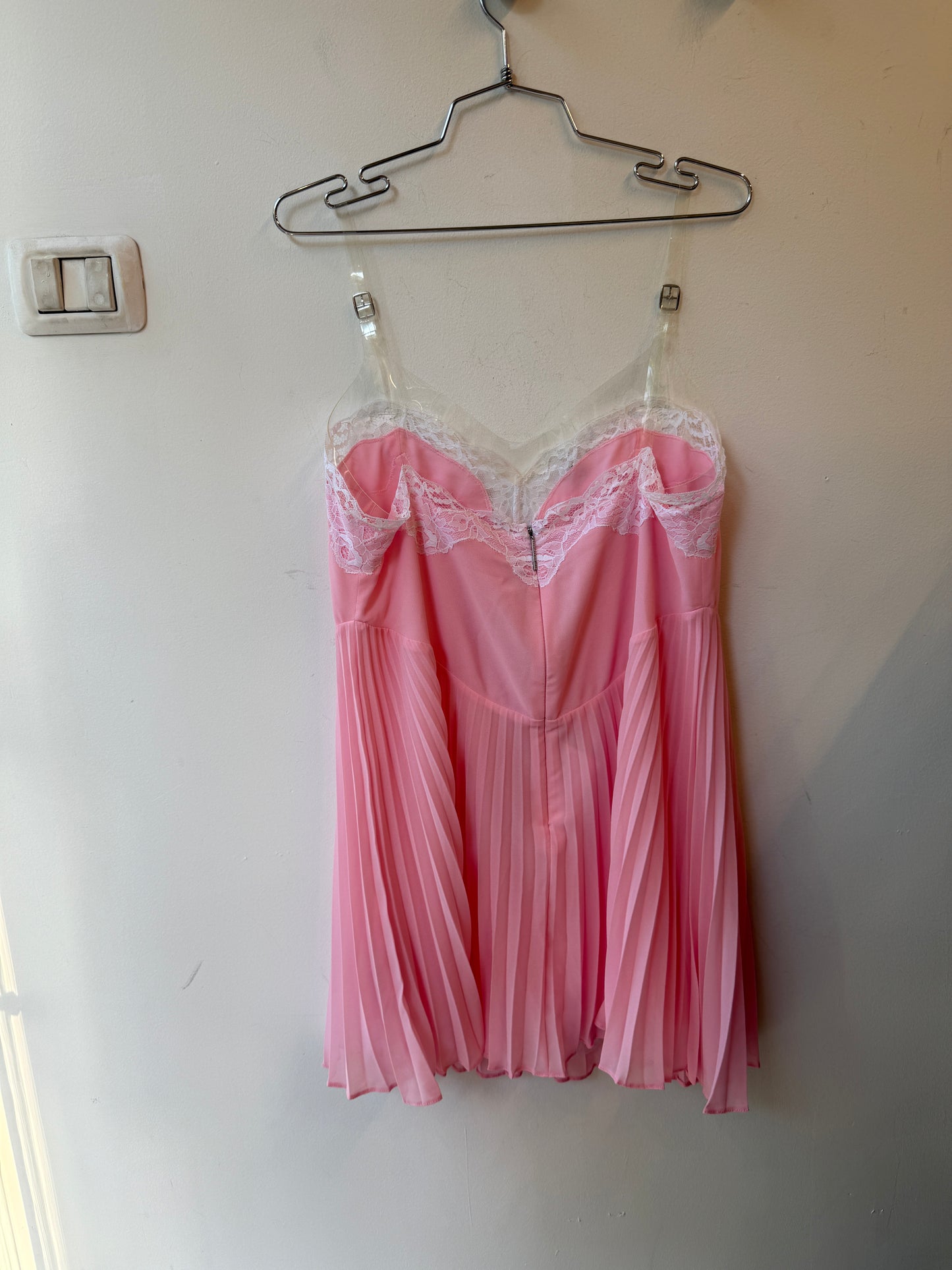 Christopher Kane Lace & Pleated Slip Dress