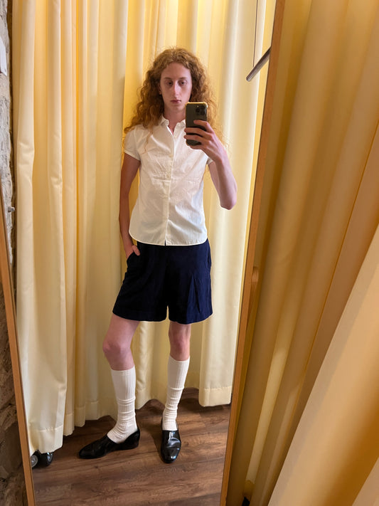 Le Glazik Puff Sleeve Button Up