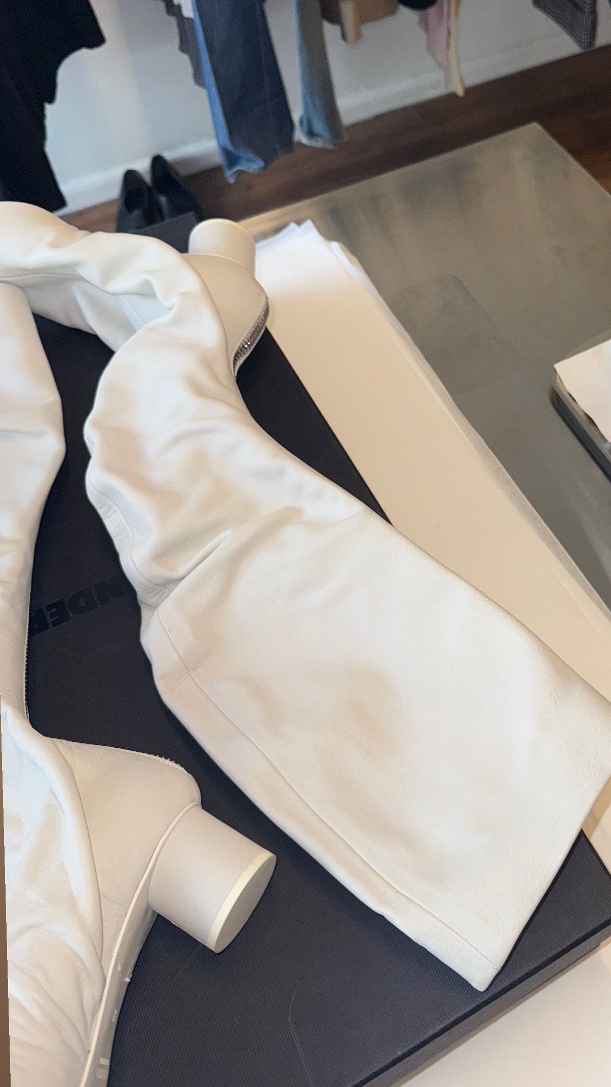 Jil Sander - tall slouch leather boots 37.5