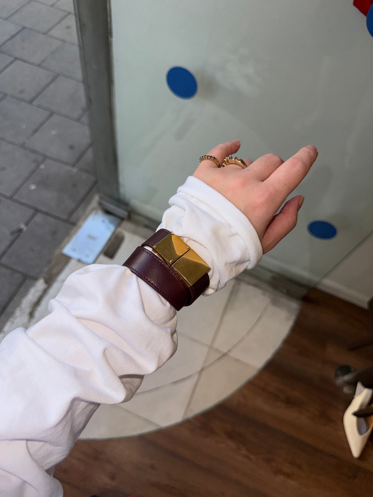 Céline by Phoebe Philo Burgundy Leather Double-Wrap Bracelet