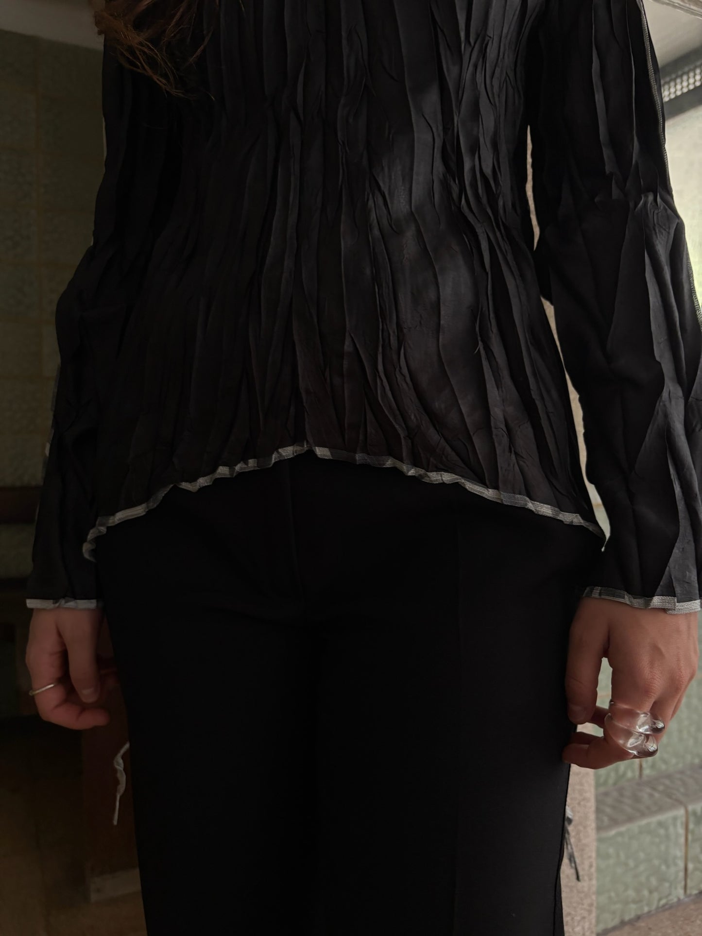 Issey Miyake A-POC Sheer Crinkle Top