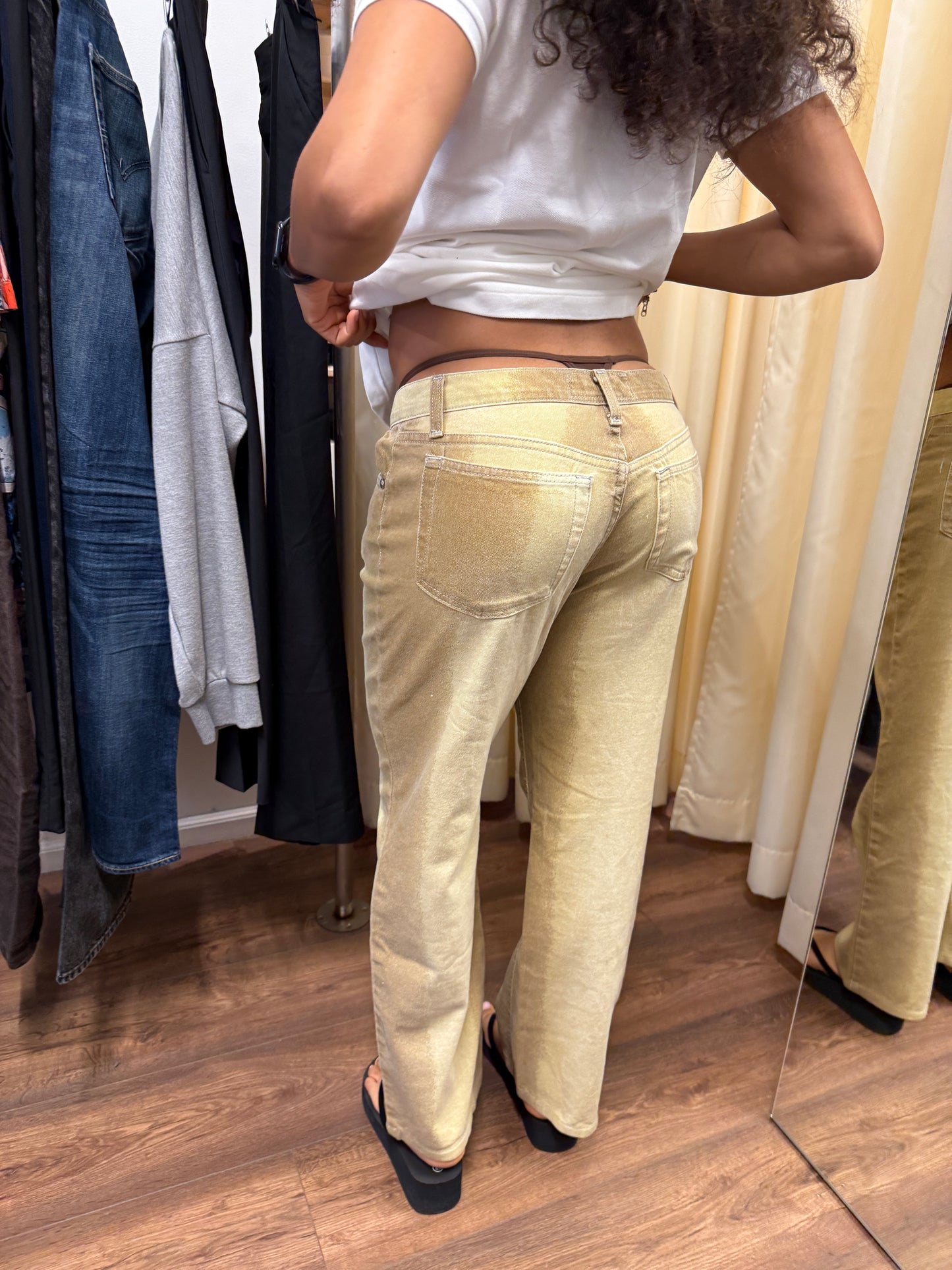 1990s Roberto Cavalli Bleached Denim Jeans