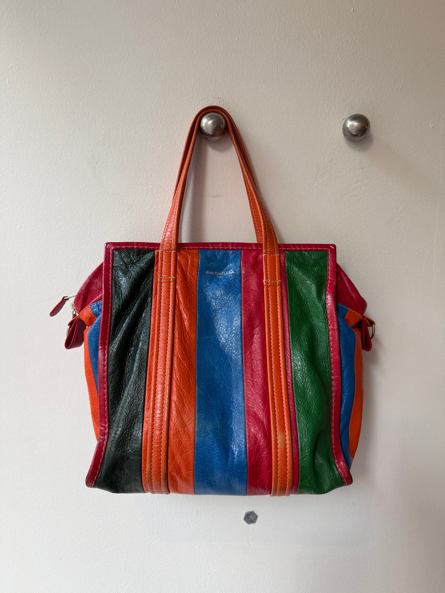 Balenciaga Circa 2017 Bazar Shopper S Multicolor Leather Bag