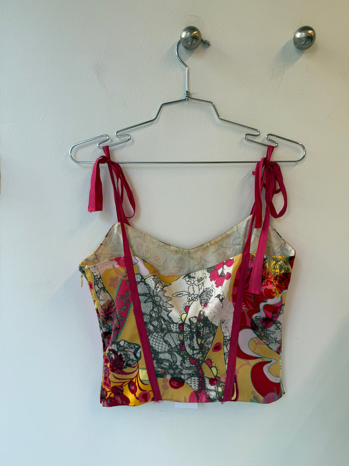 Christian Lacroix Bazar Silk Printed Corset Top – Late 1990s