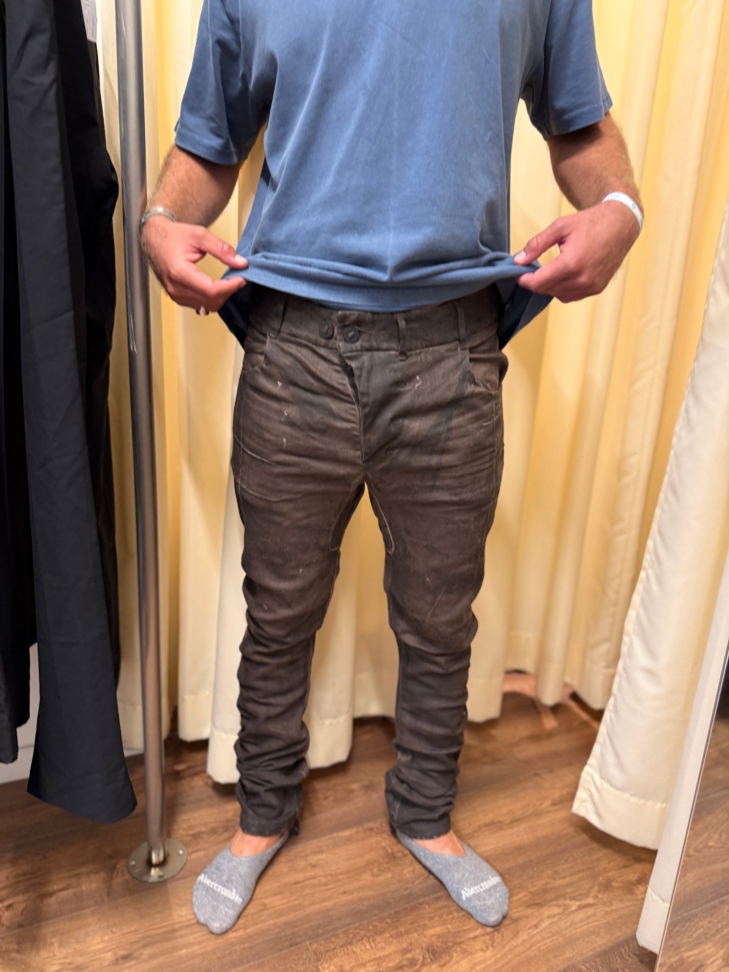Boris Bidjan Saberi Hand Treated Oil Brown Body Molded Pants