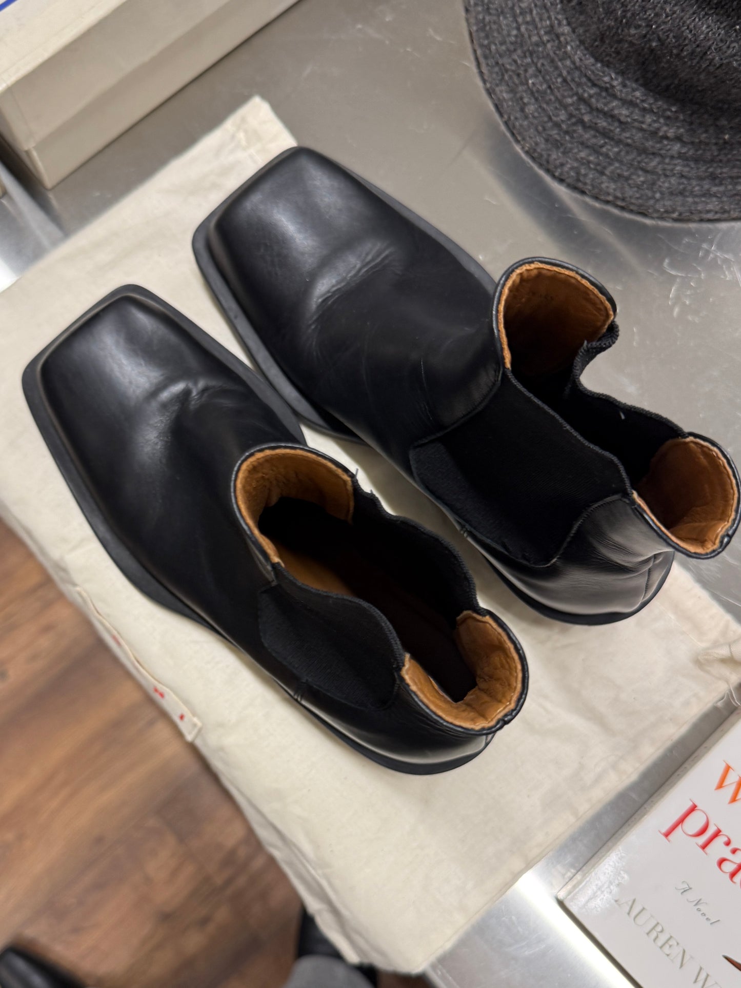 Marni Black Square-Toe Chelsea Boots