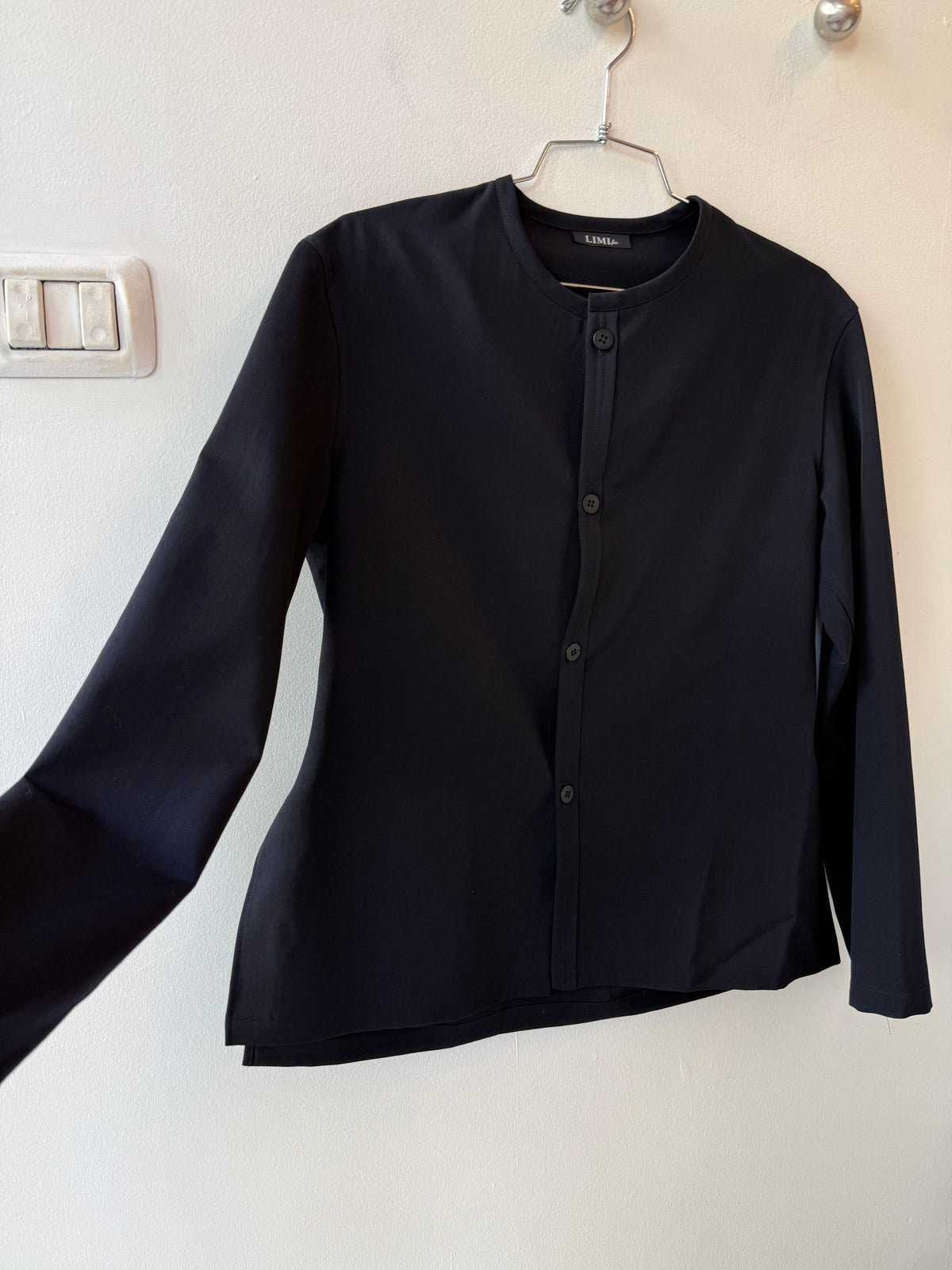 LIMI feu by Yohji Yamamoto Black Sculpted Wool Cardigan