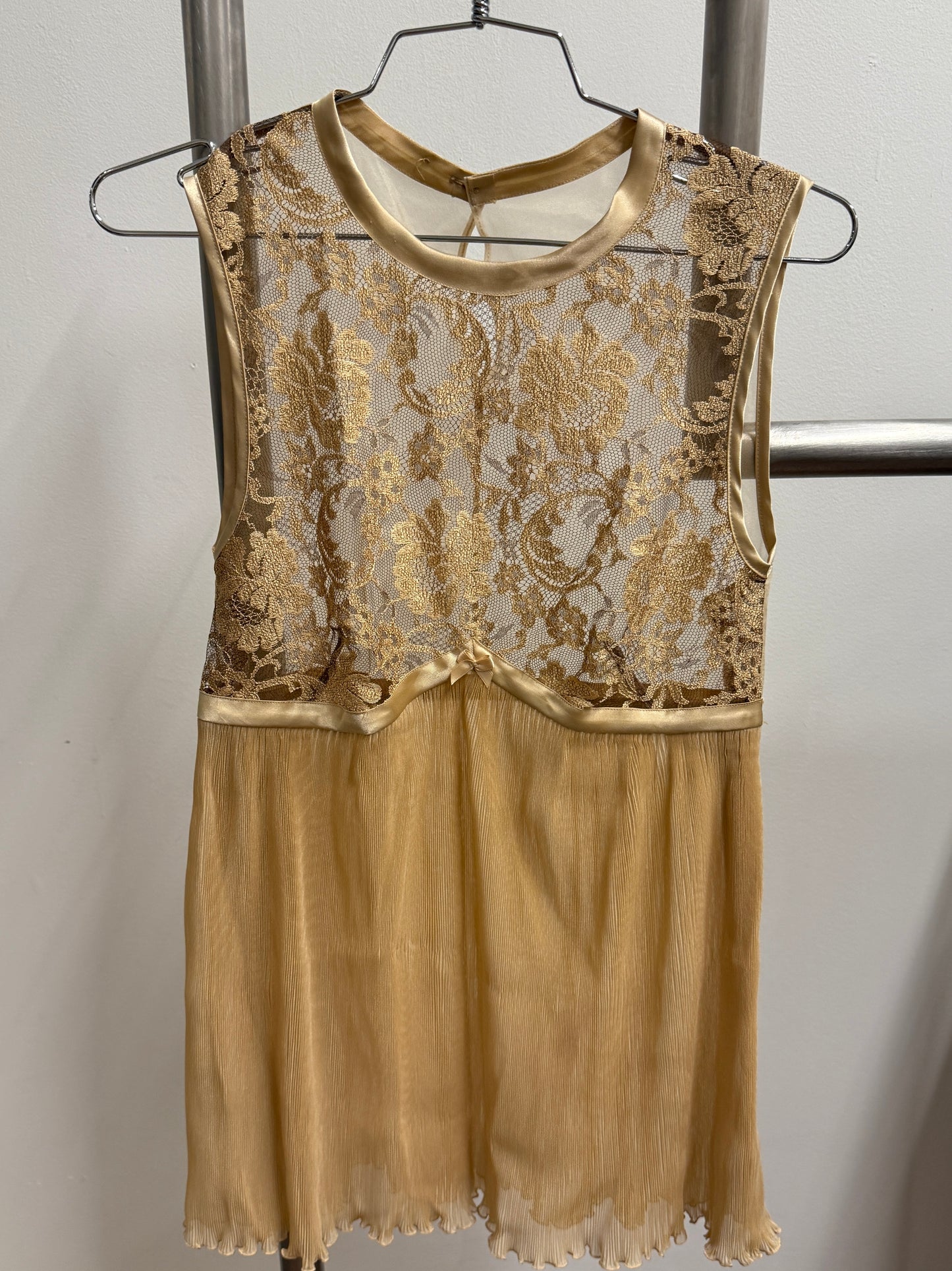 Vintage Parisian Lace & Chiffon Top