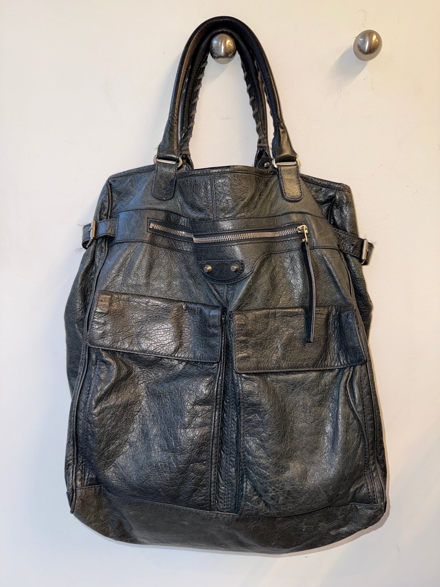 Balenciaga Motocross Cargo Tote Charcoal Grey