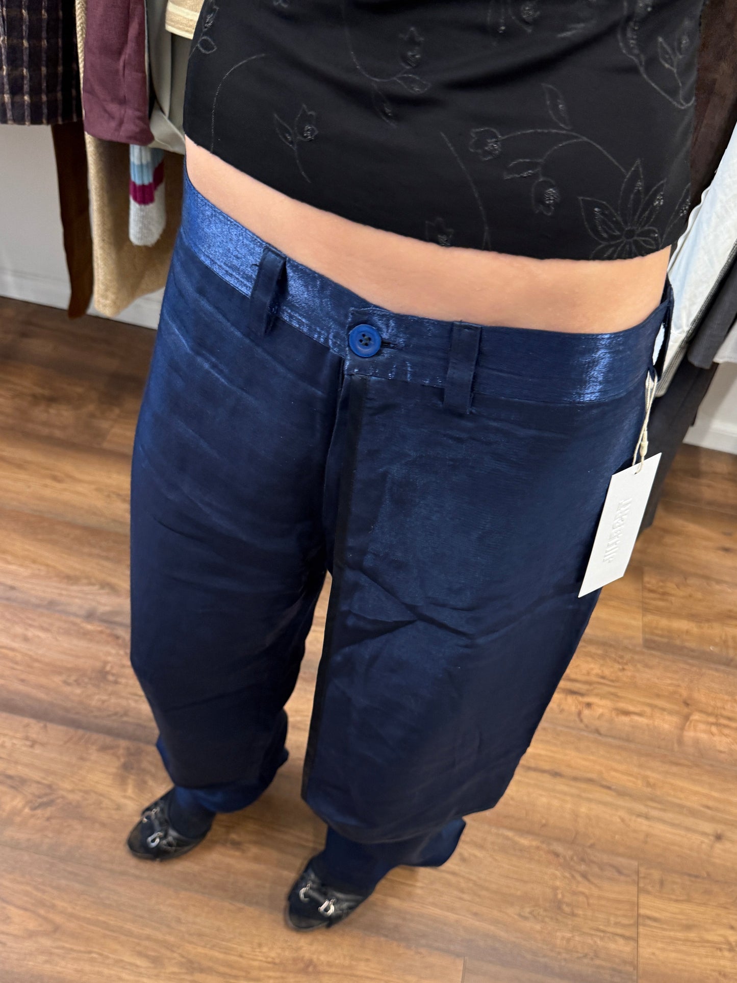 Mote Chason Metallic Coated Trousers 1990s–Early 2000s