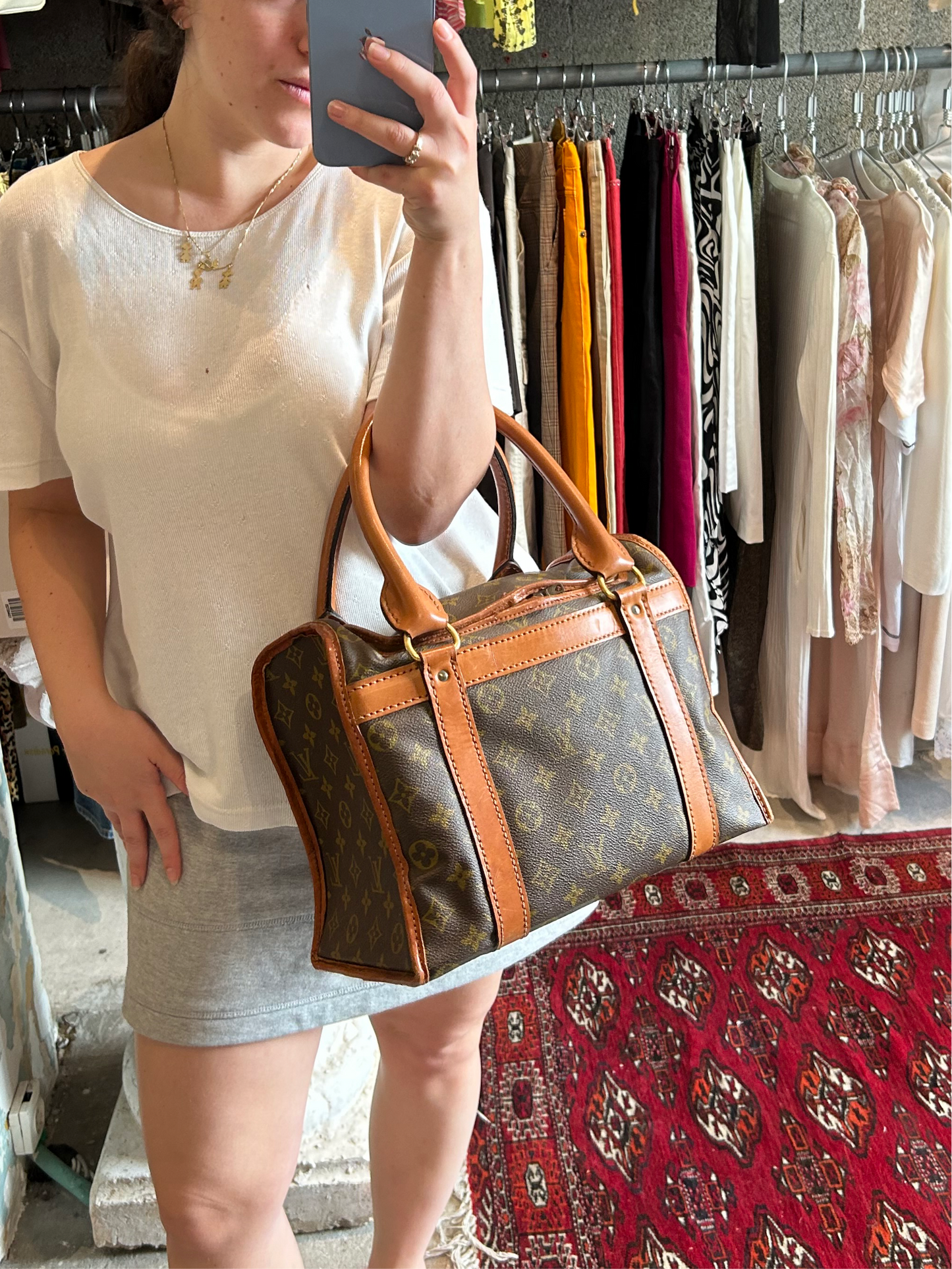 LOUIS VUITTON Monogram sac chassour 35 pet carry