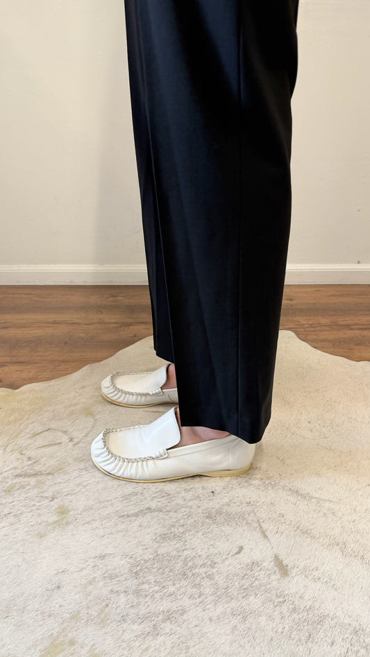 Vintage I.S. Issey Miyake Sport White Leather Loafers