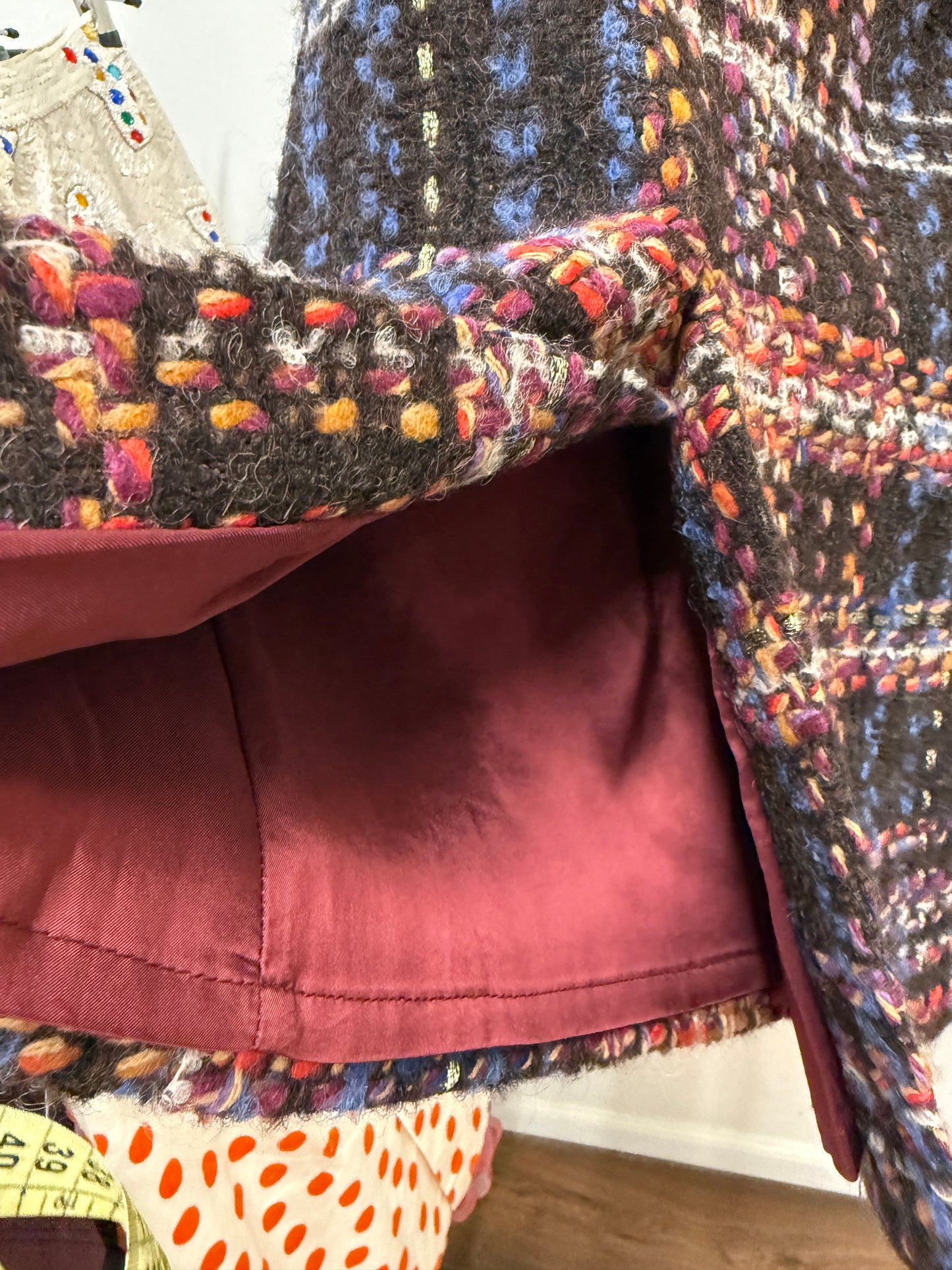 D&G Multicolor Wool Tweed Mini Skirt