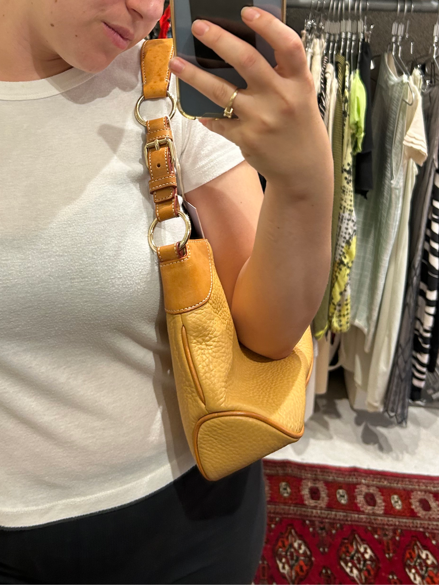 Dooney & Bourke yellowish leather shoulder bag