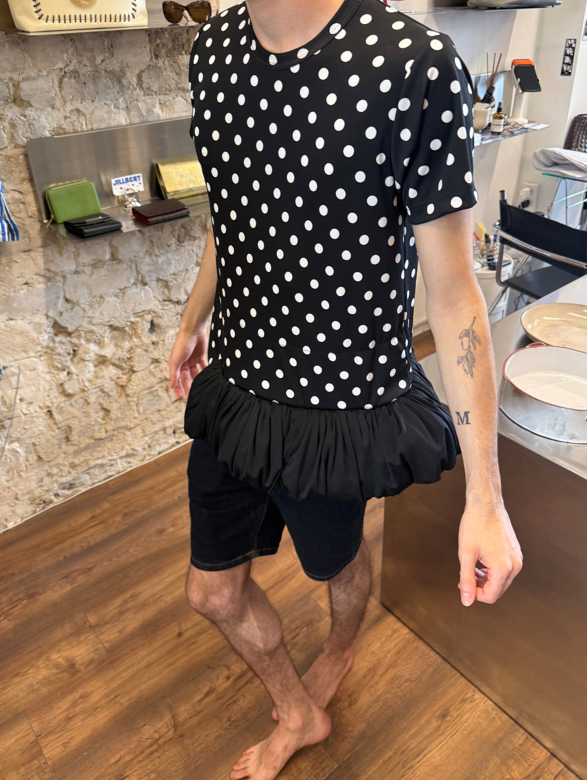 Comme des Garçons 2022 Polka Dot Asymmetric Ruffle Tunic – AD2021