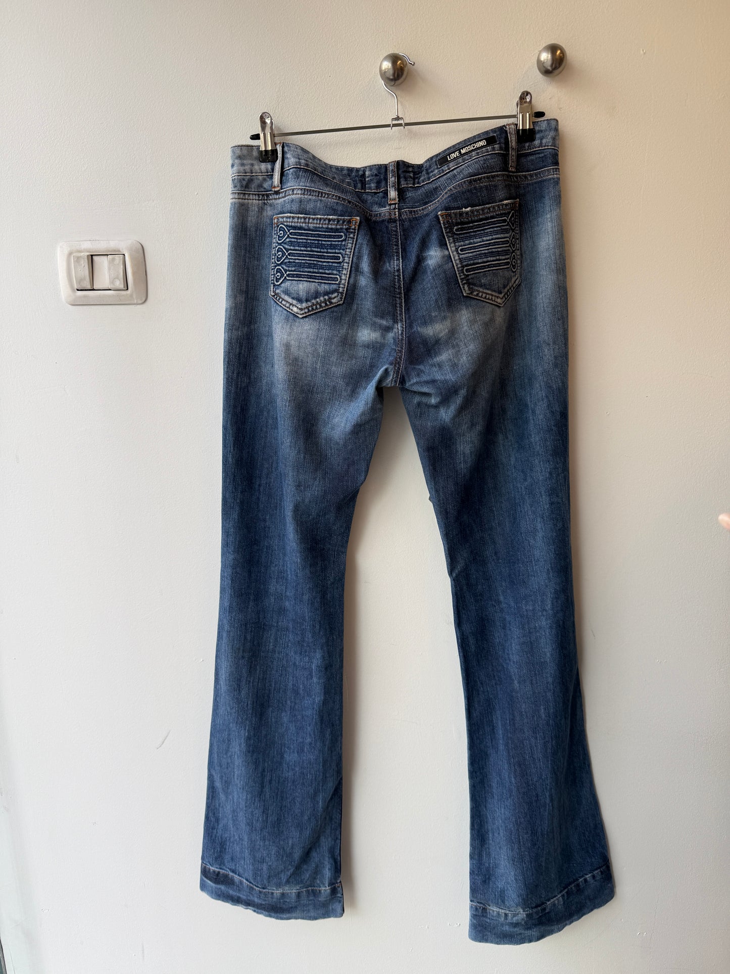 Love Moschino Washed Denim Flare Jeans