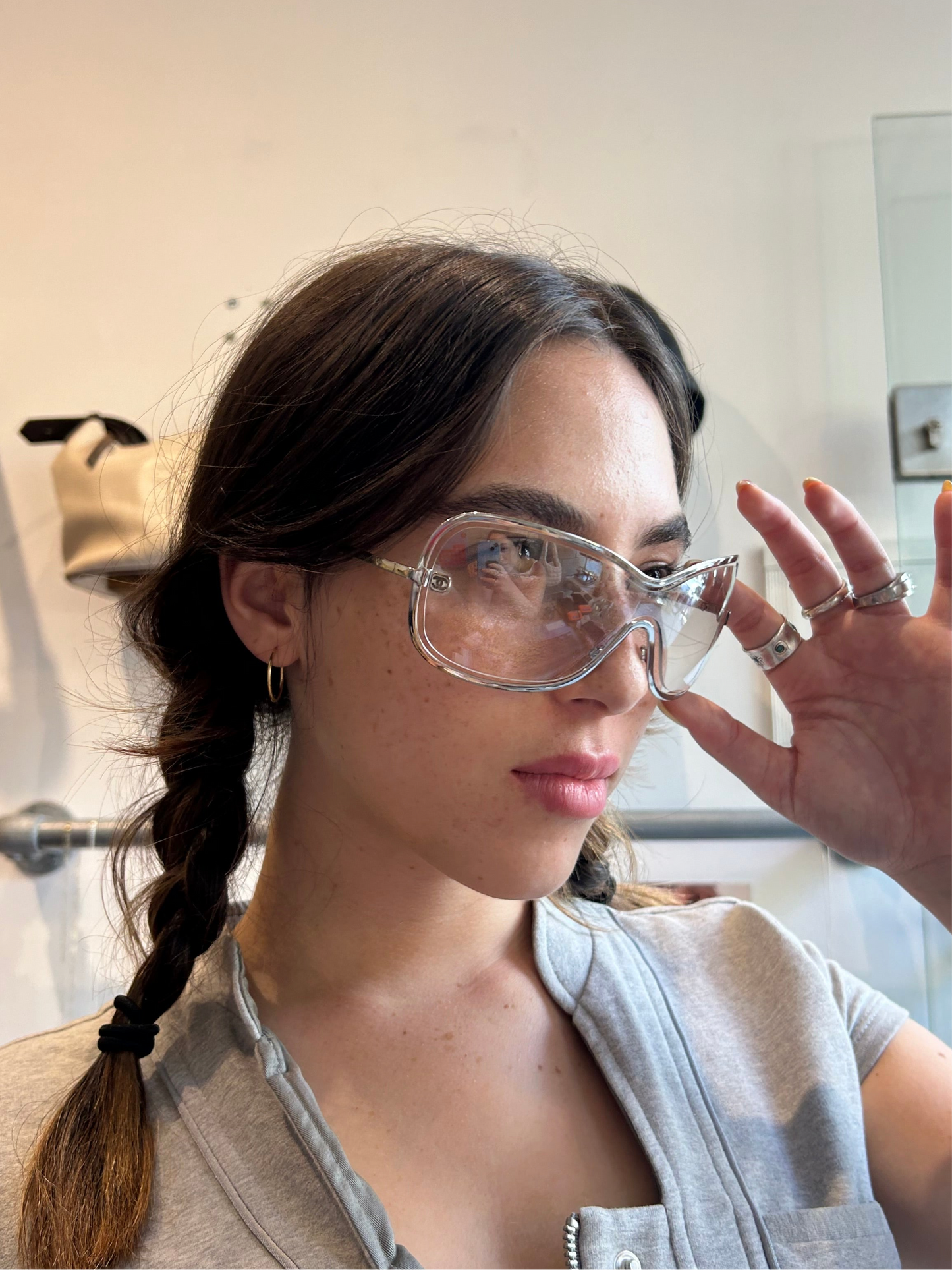 CHANEL 2000s’ shield clear sunglasses