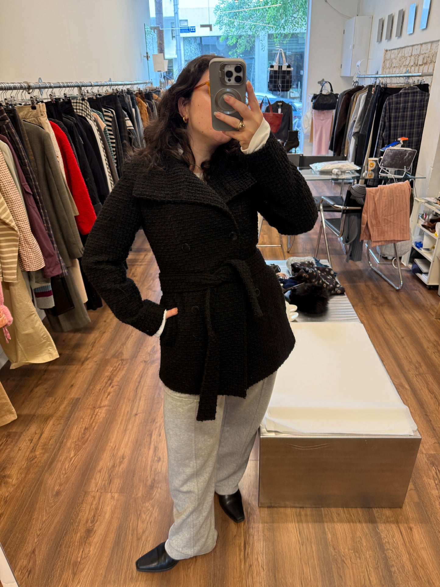 Calvin Klein textured wool-blend coat jacket