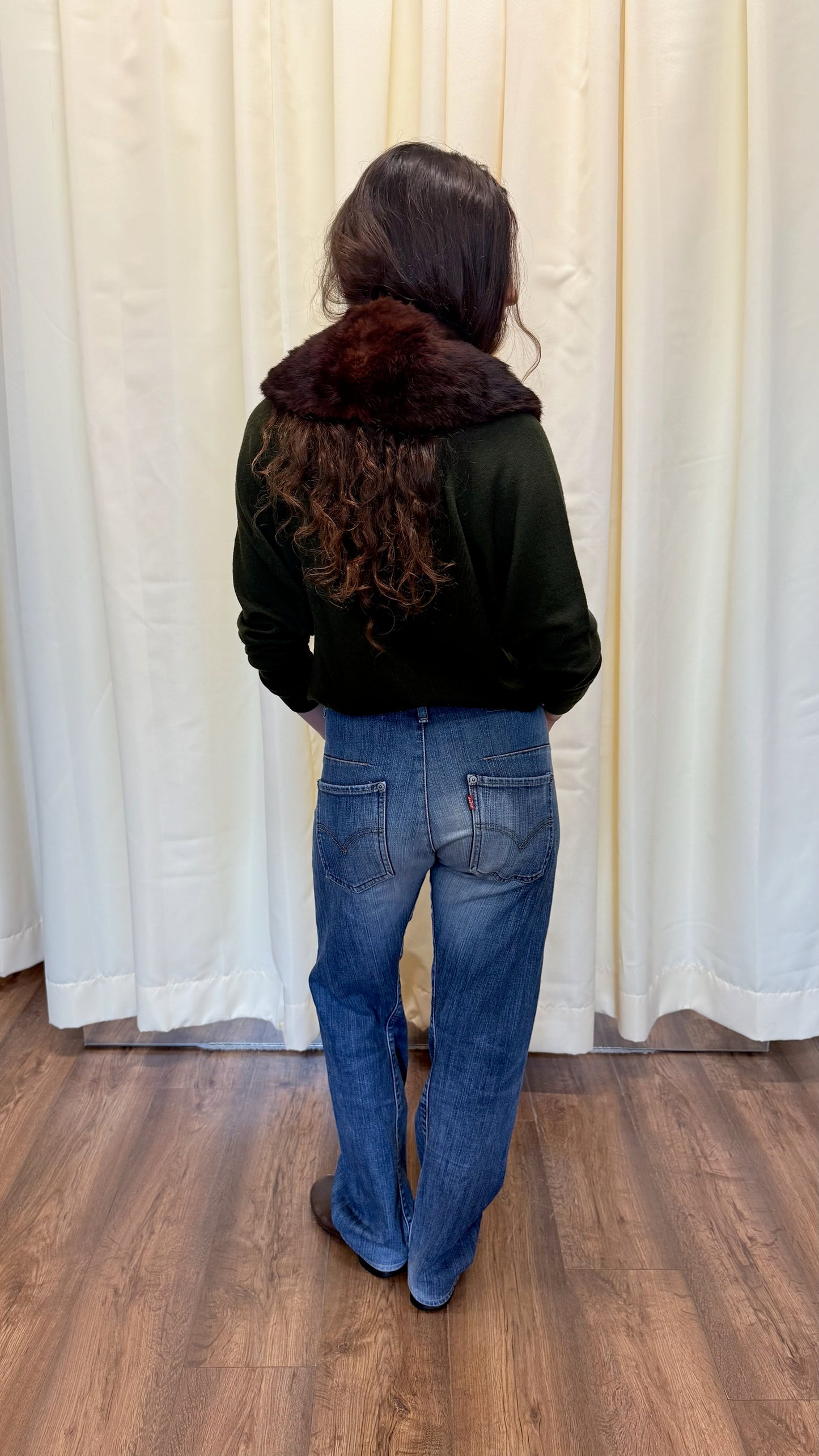 St Michael olive green knit sweater