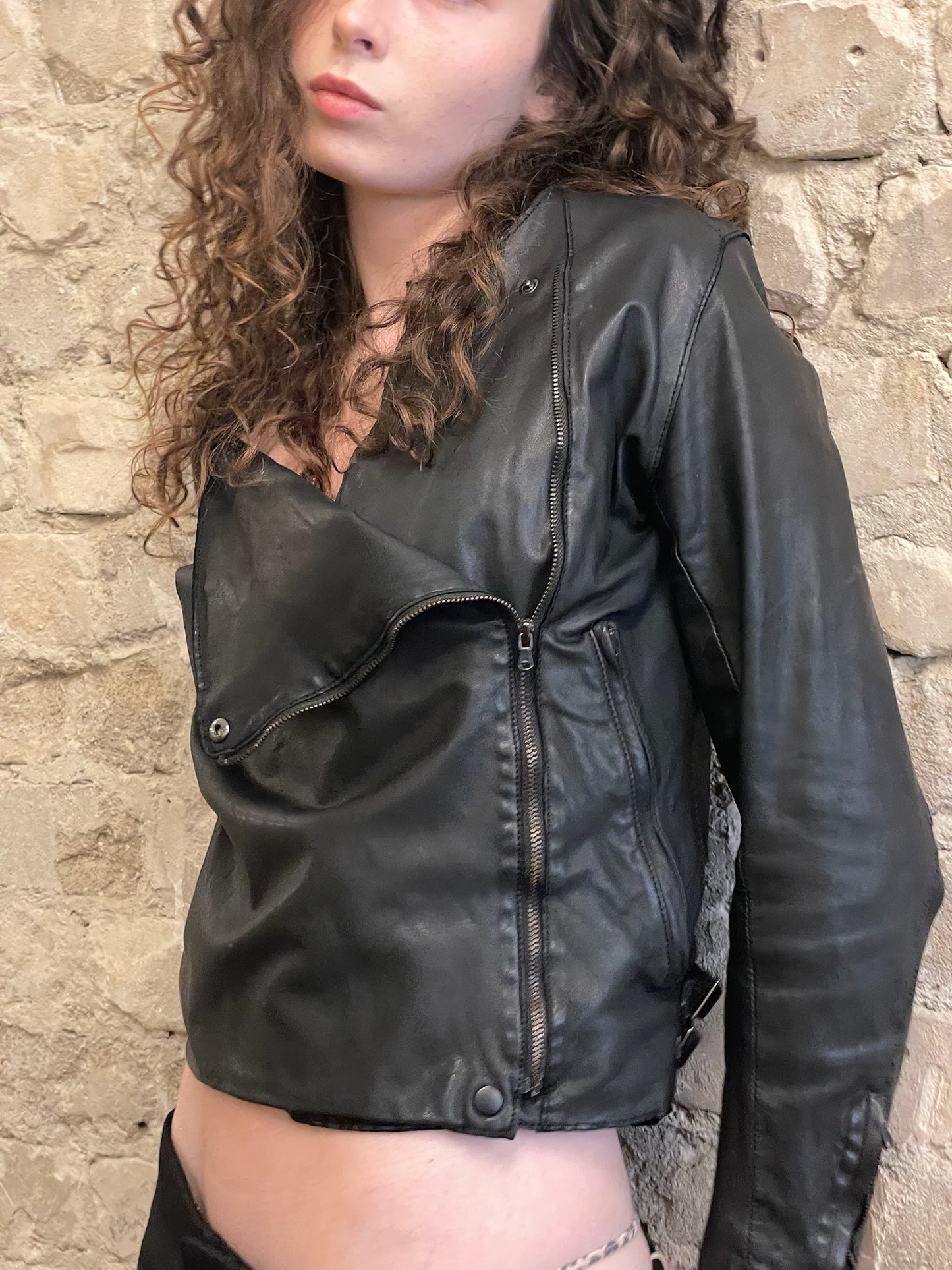 Sisii Washable Leather Rider Jacket