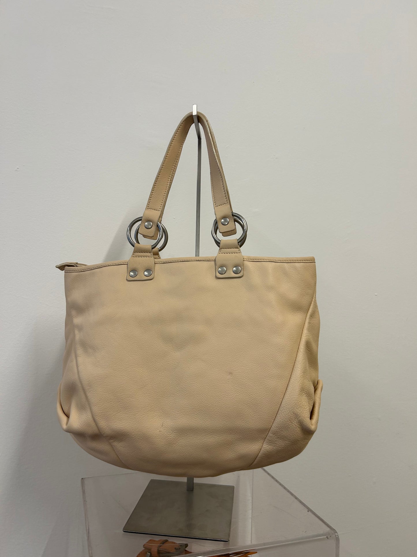 Coccinelle cream leather tote