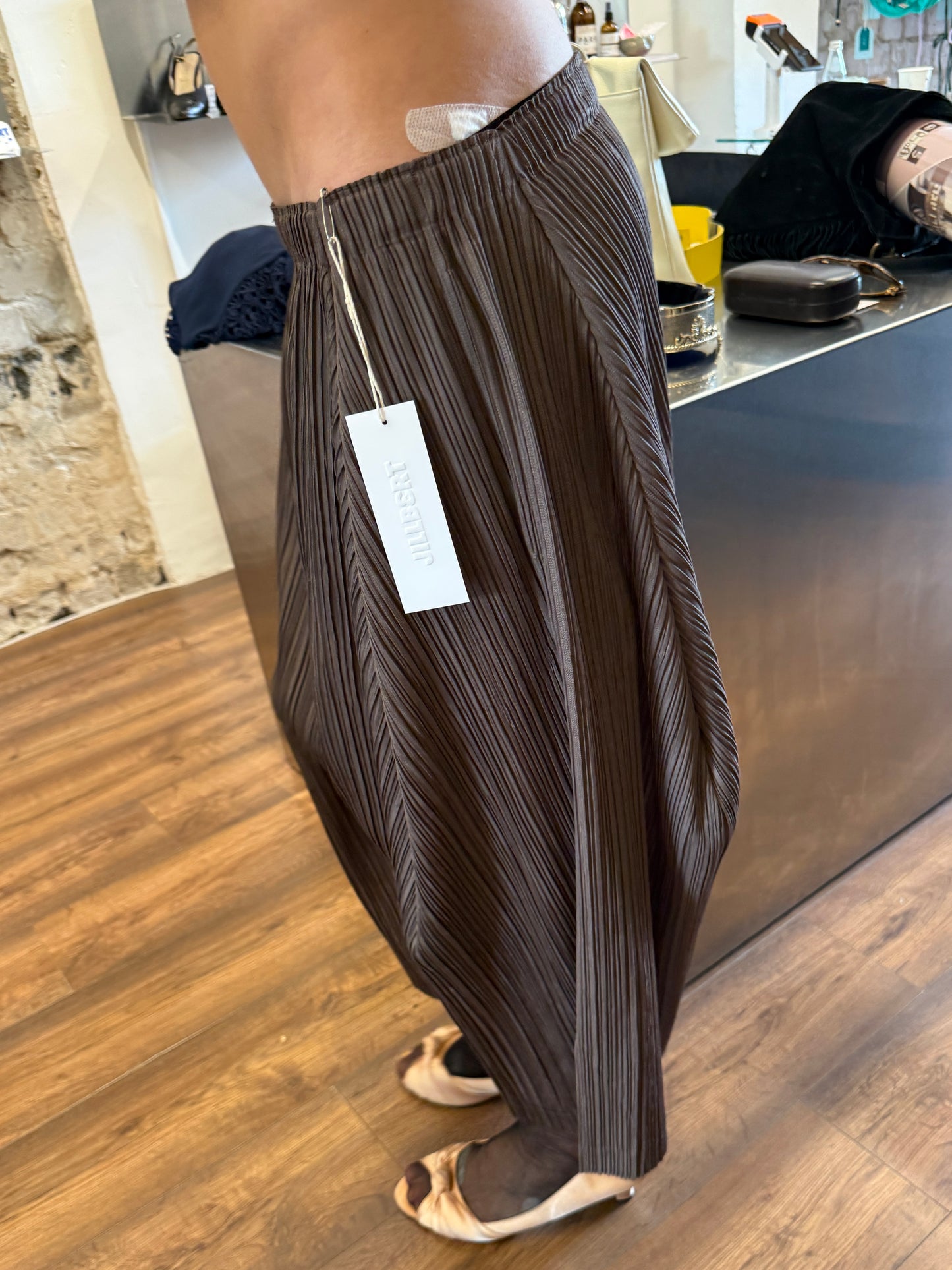 Pleats Please Issey Miyake Sculptural Drop-Crotch Pants