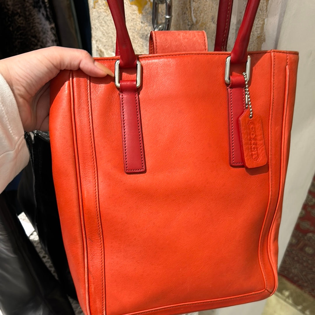 red leather COACH bag