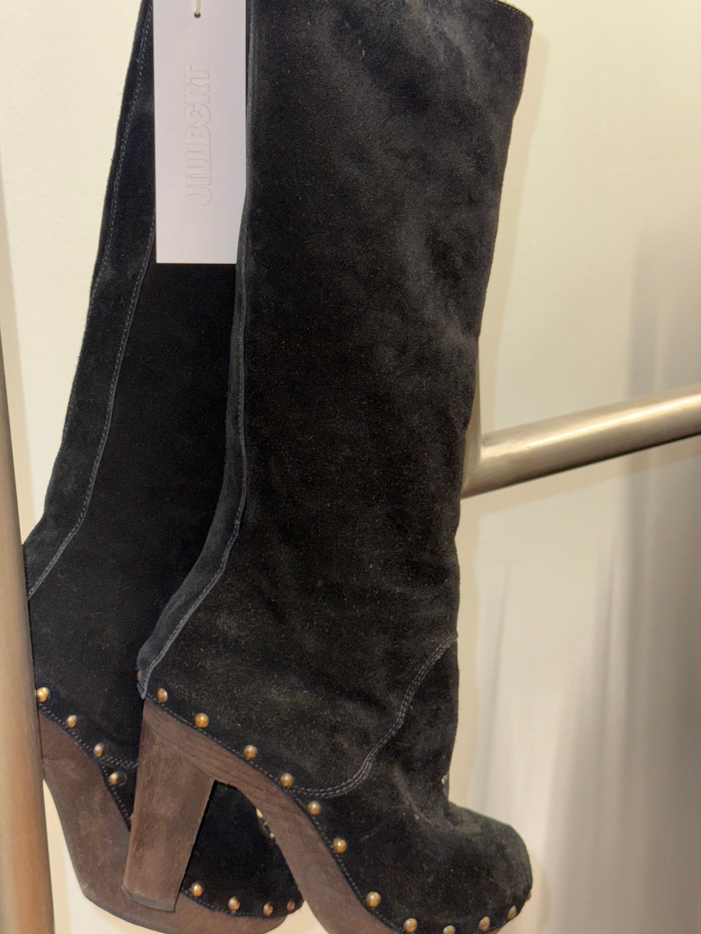 Dolce & Gabbana D&G Suede Studded Heeled Boots Early 2000s