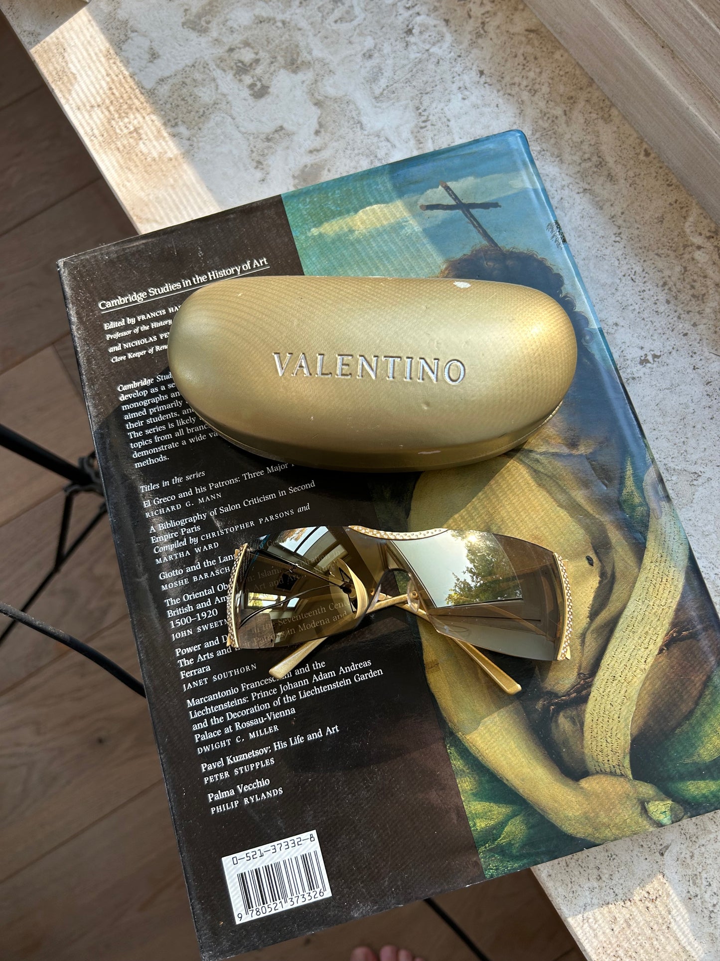 VALENTINO V gold mask mirror sunglasses