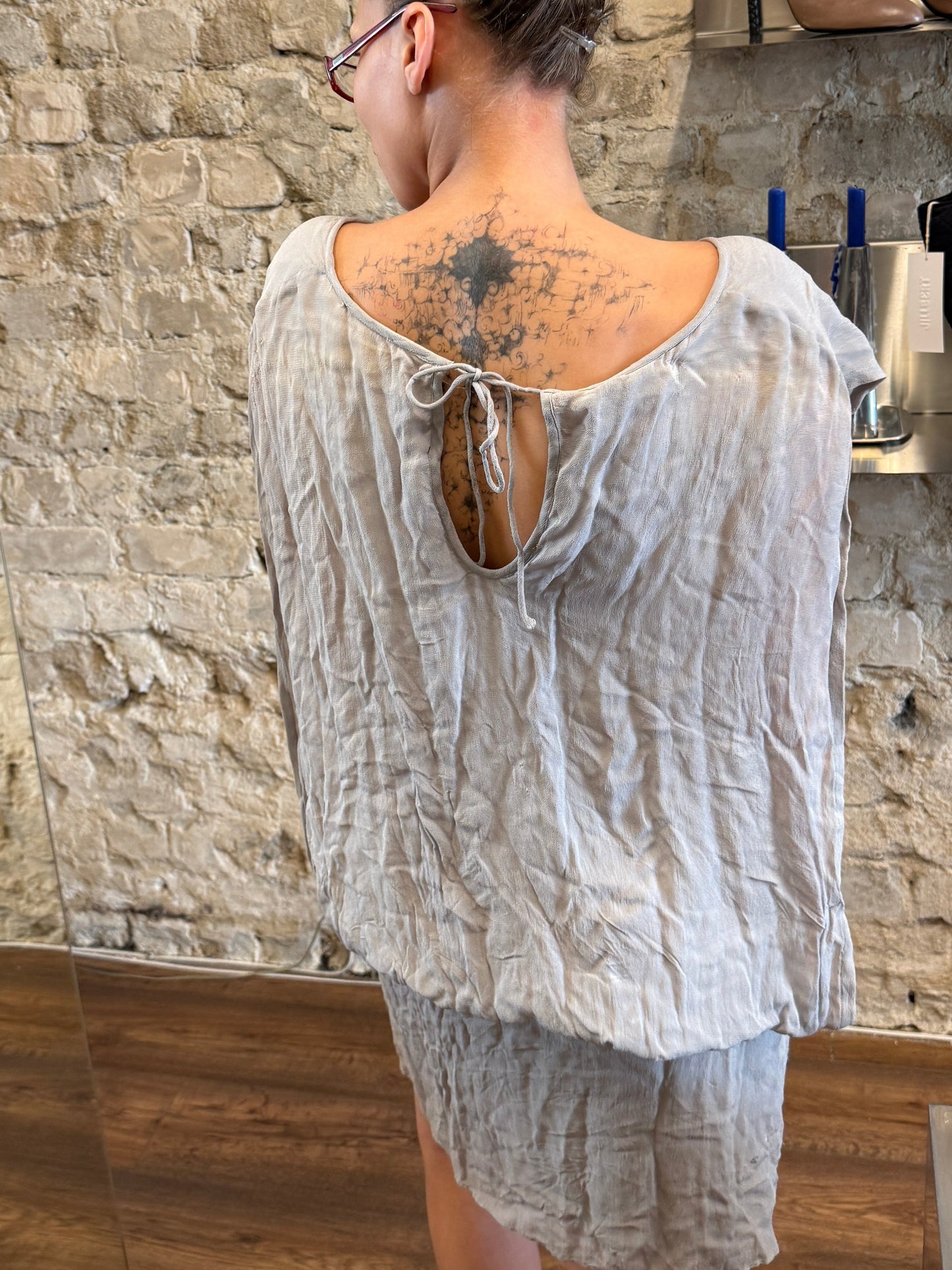 Vintage Grey Sequin Mini Dress