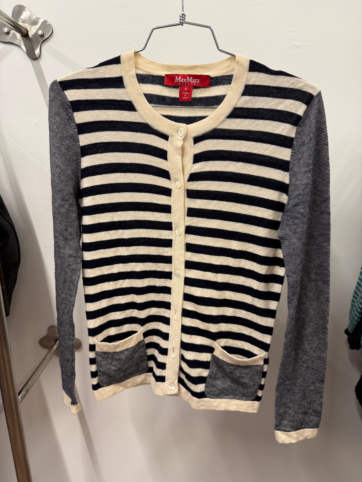 Max Mara Studio Striped Cashmere Cardigan 2008's