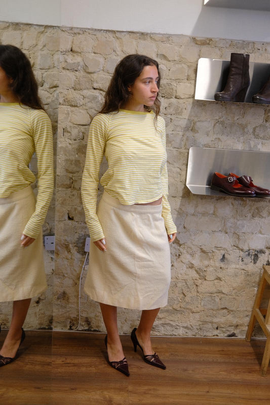 Beams Boy Striped Elbow Patch Long Sleeve