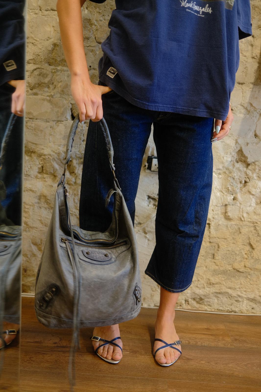 Chanel Silver & Navy Kitten Heel Mules 2000s 36.5 EU