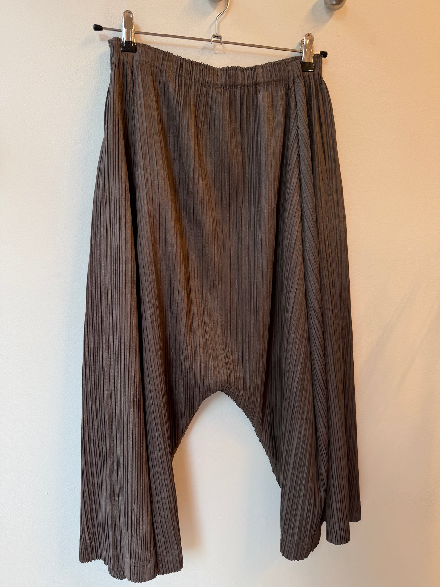 Pleats Please Issey Miyake Sculptural Drop-Crotch Pants