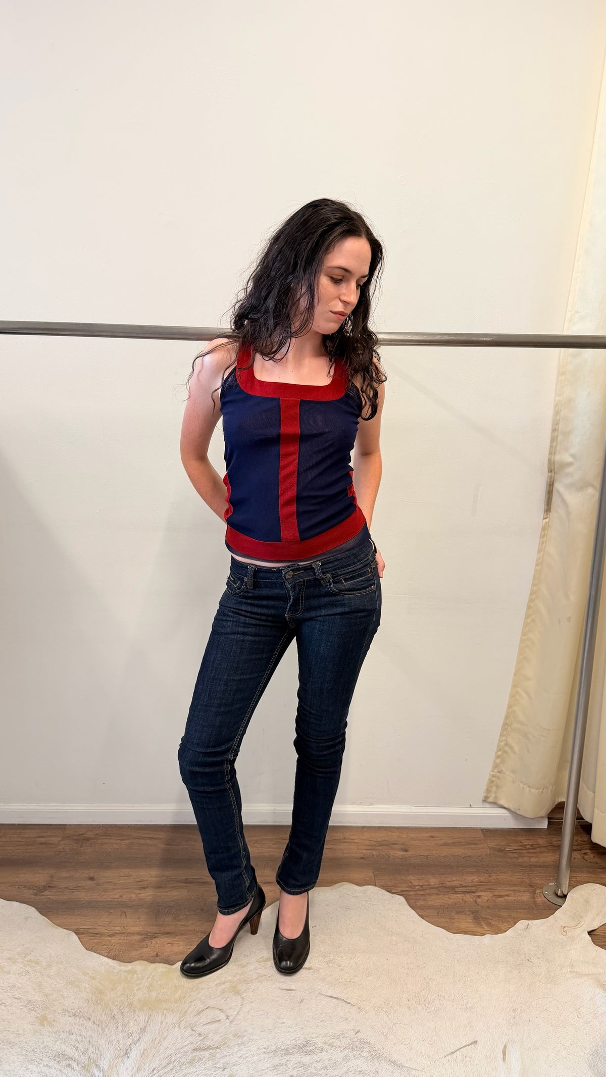 Jean Paul Gaultier Soleil Sheer Colorblock Tank Top 2000s