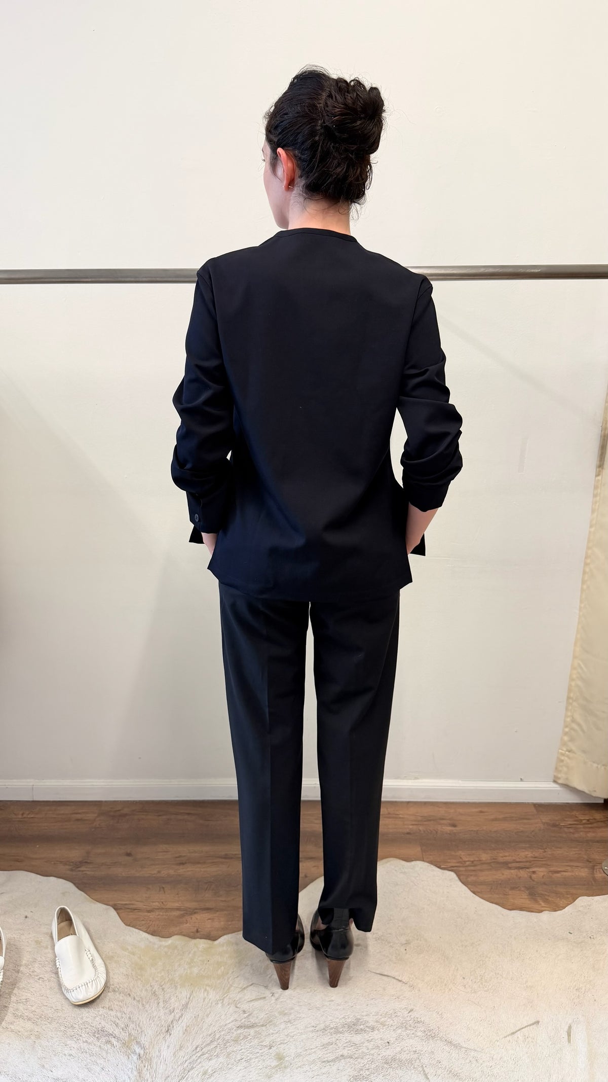LIMI feu by Yohji Yamamoto Black Sculpted Wool Cardigan