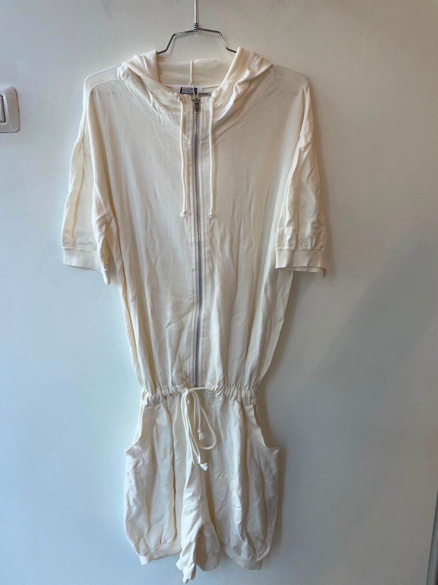 1980s I.S. Issey Miyake Sport hooded cotton jumpsuit