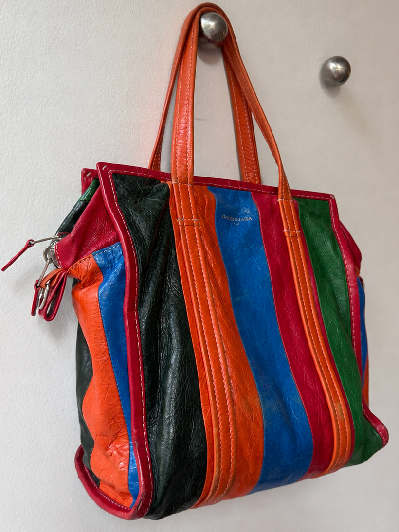 Balenciaga Circa 2017 Bazar Shopper S Multicolor Leather Bag