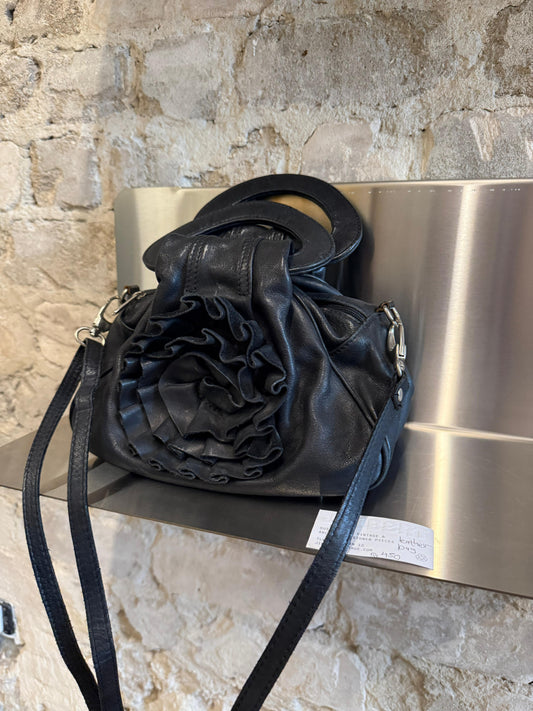 Vintage Leather Flower Hand Bag